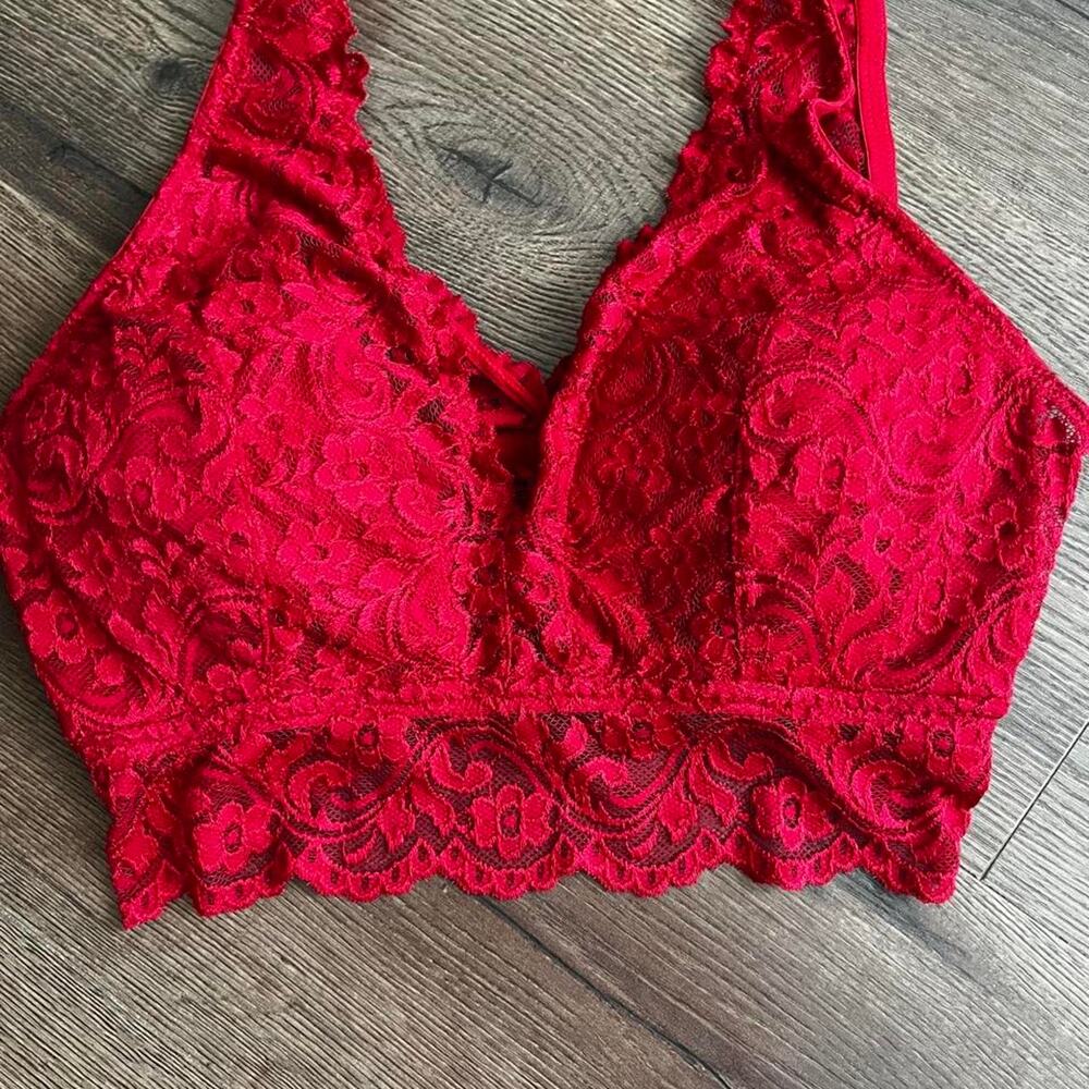 Red lace bralette romantic coquette